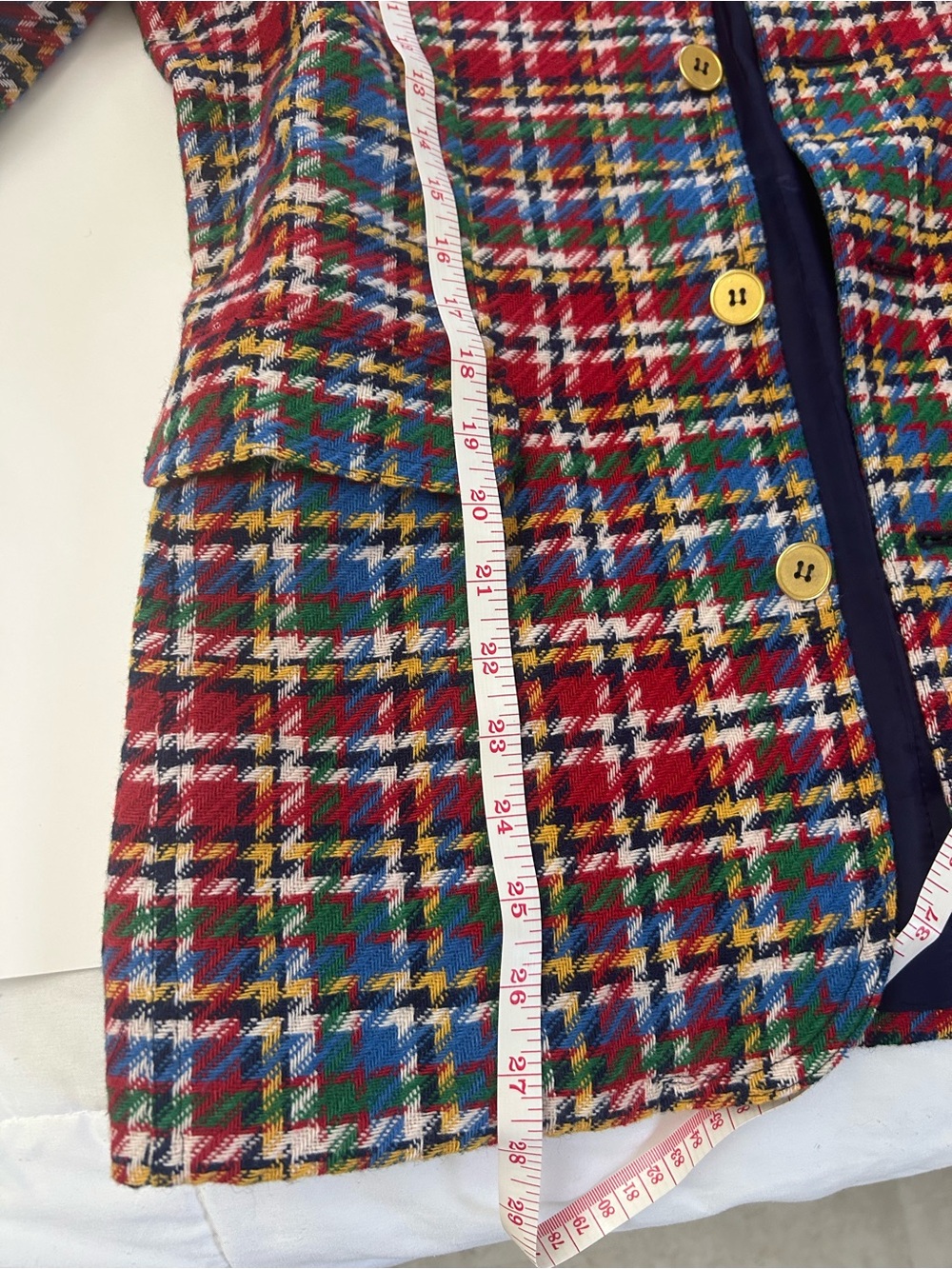 Multi-Color Plaid Button-Front Blazer Jacket - Picture 8 of 8